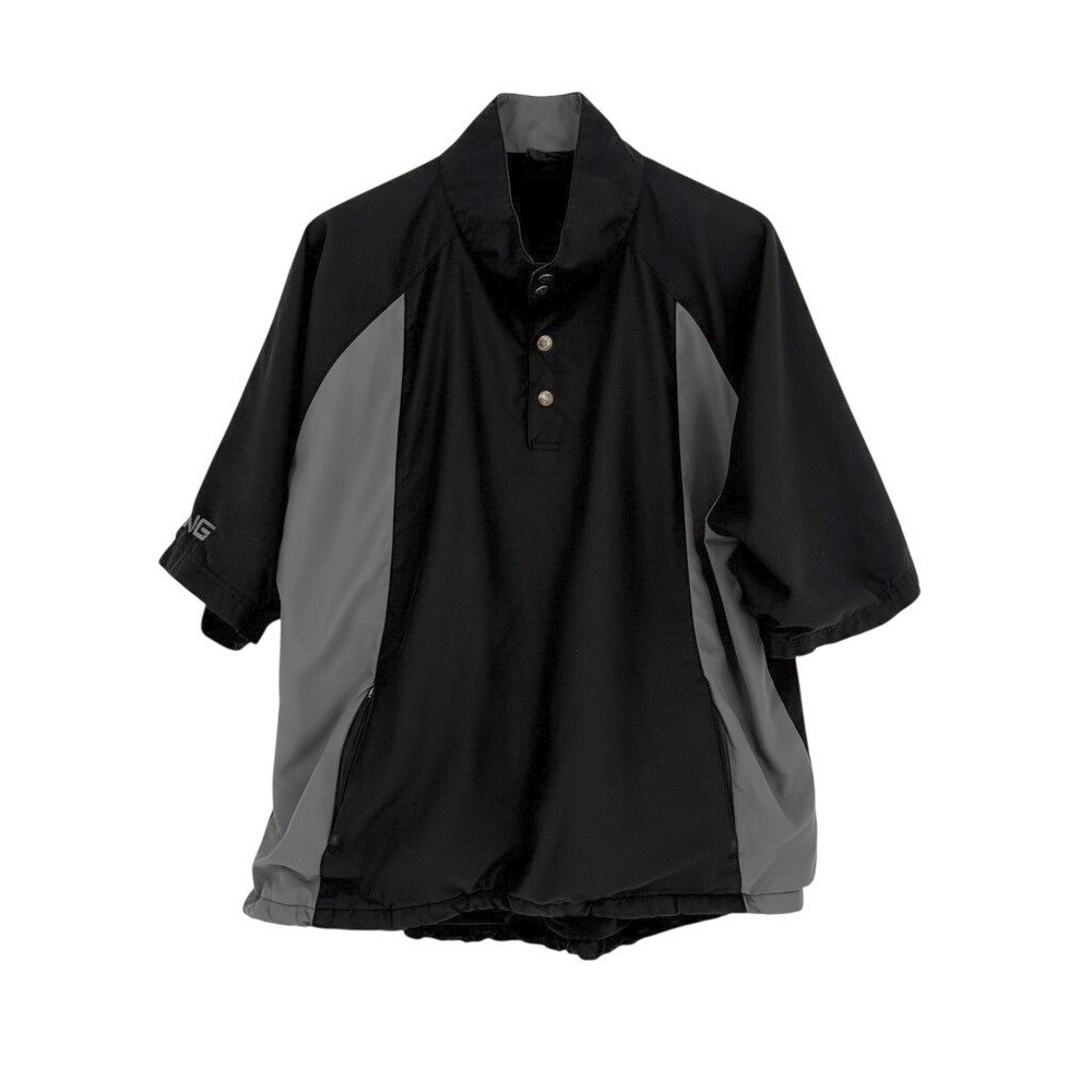 Ping Collection Windbreaker Men's XL Black Gray Short Sleeve Golf Pullover